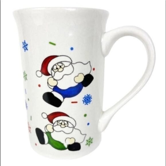 Santa’s & Snowflakes 12 ounce Royal Norfolk Coffee Mug - Picture 2 of 7